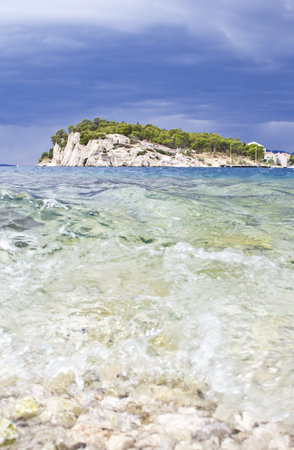 exotic island at the Croatian beachの写真素材