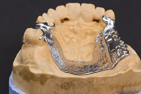 Dental cast moulds on a black background
の写真素材