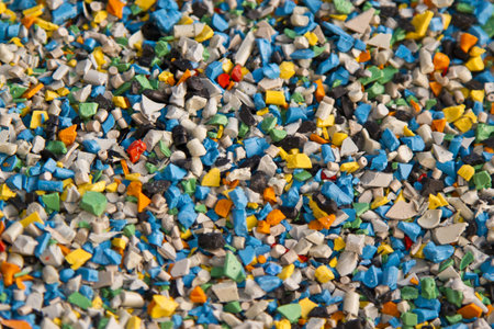 background with colourful plastic filingの写真素材