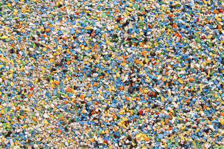 background with colourful plastic filingの写真素材