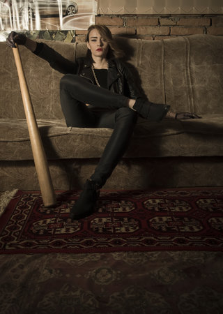 Badass feminist representing a strong and independent woman's behaviour.の写真素材