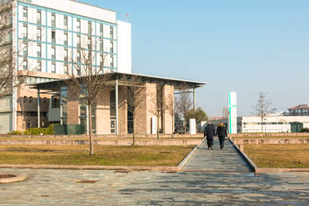 public modern hospital building entranceの写真素材