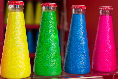 Fluorescent Colorful Aperitif Bottle Drinksの写真素材