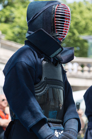 Kendo Warrior with Kendo Uniform, Japanese Martial Artの写真素材