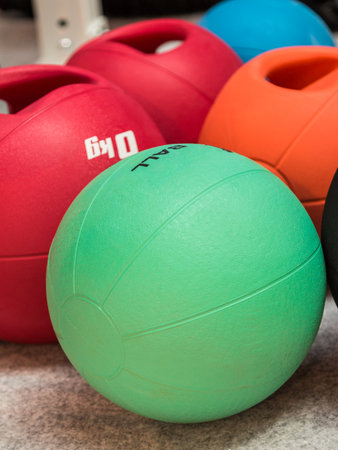 Colorful Fitness Medicine Rubber Ballsの写真素材