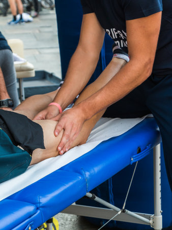 Athlete's Muscles Professional Massage Treatment after Sport Workout, Fitness and Wellness