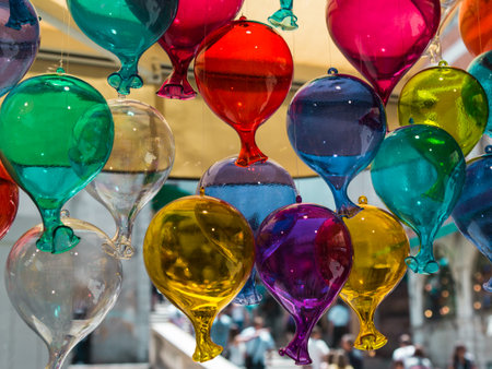 Multicolored Glass Balloons Made in Murano, Venice - Italyの写真素材