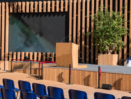 International Empty Conference Room Ready for Audienceの写真素材