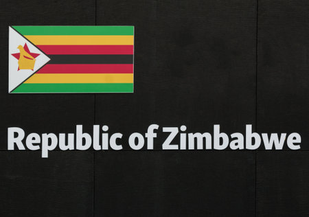 Word Zimbabwe Emblem at Universal Exposition's Pavilion in Milan, Italy 2015の写真素材