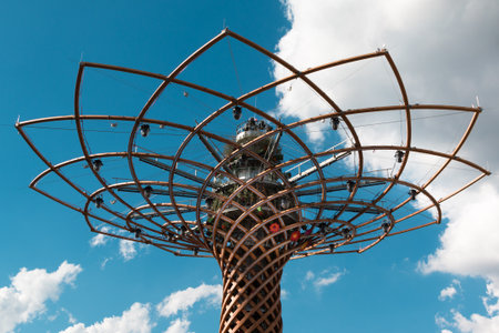 Tree of Life Tower at Universal Exposition's Pavilion in Milan, Italy 2015のeditorial素材