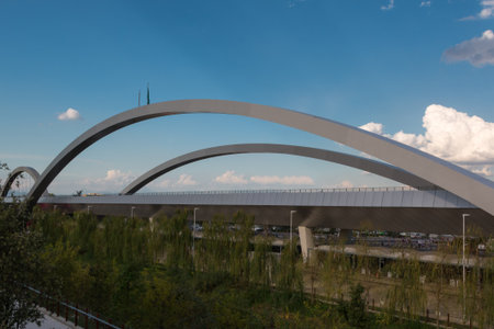 Modern City Bridge near Business Center
