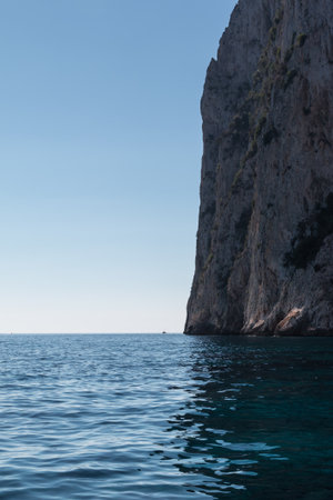 Sardinia Coastline: Rocks and Cliffs near Sea, Italyの写真素材