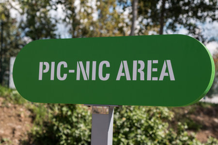 Picnic Area Sign: Green Symbolの写真素材