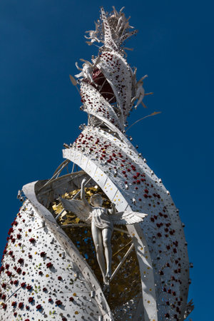 Helicoidal Santa Rosa Tower (or Machine) with Angels and Rosesのeditorial素材