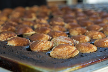 Pastry Filled with Jam in Baking Trayの写真素材