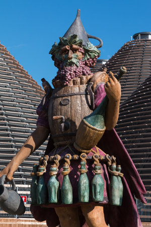 Statue Celebrating Food and Drink in Arcimboldo's Style at universal Exposition In Milan, Italyのeditorial素材