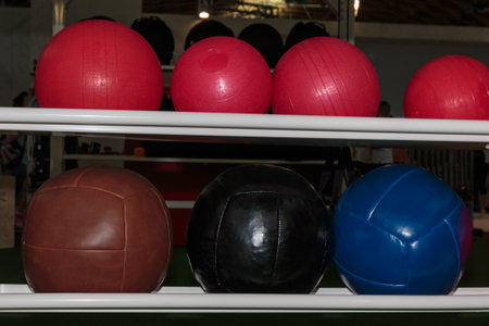 Colorful Fitness Medicine Rubber Ballsの写真素材