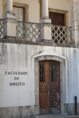 Law School: Main Entrance in University Square in Coimbra, Portugalの写真素材