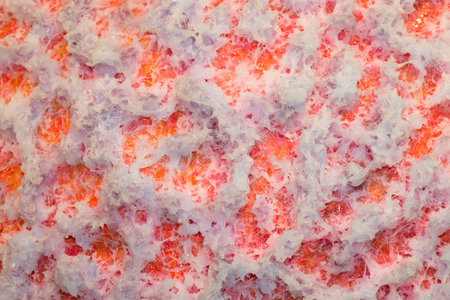 Abstract Painting Art with White Sticky Glue and Red background
