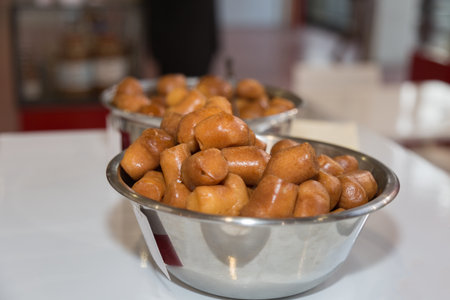 Baba: Typical Neapolitan Pastries filled with Liqueur.の写真素材