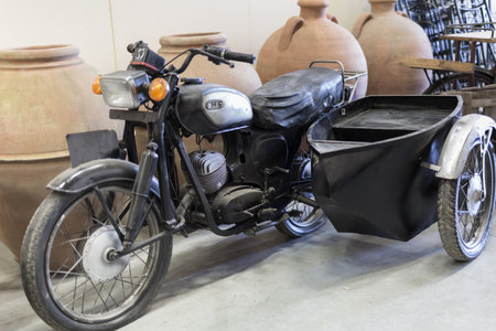 Vintage Black Sidecar inside an Antique Shop.