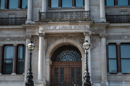 Facade of The City of London School, also known as CLS and City along the River Thames in London.