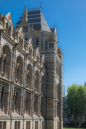 Side Facade of The Natural History Museum in London.のeditorial素材