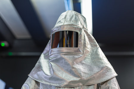 Heat Suit with with Headgear with Dark Visor.