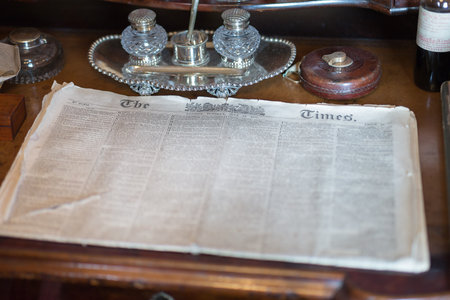 The Times: Old Copy of British Daily National Newspaper, 1881 year.の写真素材