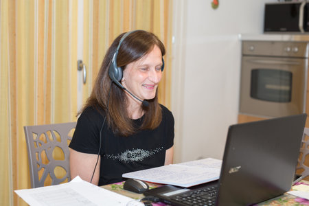 Video Conferencing: Woman Working from Home.