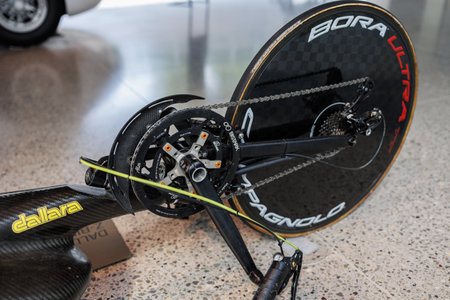 Hand Operated Black Special Bicycle Made of Carbon Fiber Material.