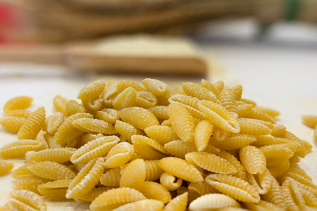 Food Theme: Raw Italian Pasta.の写真素材