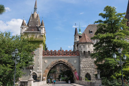 Vajdahunyad Castle behind Heroes' Square, Budapest - Hungary.の写真素材