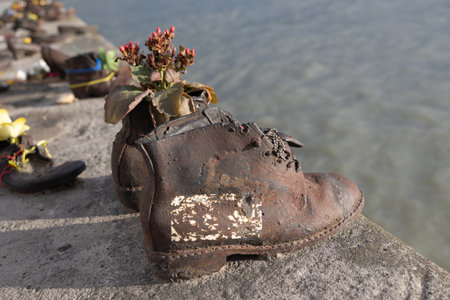 Shoes along the Danube: A Poignant Memorial on the Danube Bank, Budapest - Hungary.