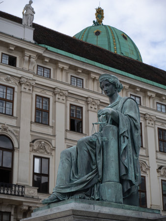 Detail of Bronze Sculpture in Vienna Public Square, Austria.の写真素材