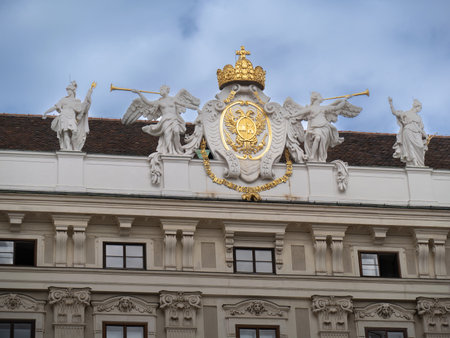Royal Coat of Arms, Hofburg Imperial Palace, Vienna - Austria.の写真素材