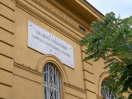 Physiotherapy Center Sign at the SzÃ©chenyi Spa in Budapest - Hungary.