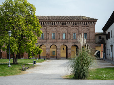 The Galleria degli Antichi or Corridor Grande in Sabbioneta in the province of Mantua, Italy.の写真素材