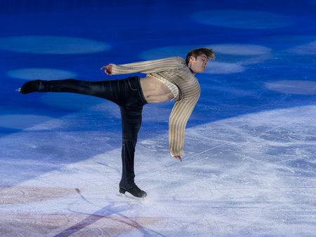 Skater performing Artistic and Technical performance on the Ice Rink.の写真素材