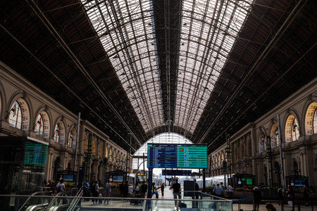 Inside Budapest Railway Station, Hungary.の写真素材