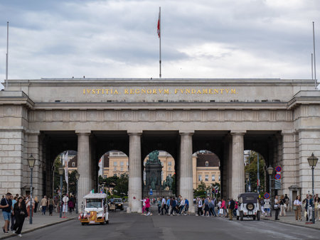 The Outer Gate of the Hofburg Imperial Palace at Heldenplatz, Vienna - Austria.の写真素材