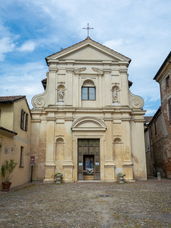Facade of the Baroque Church of San Rocco in Sabbioneta, Mantua, Italy.の写真素材