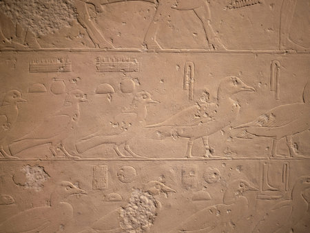 Ancient Egyptian Stone Relief Berlin Museum Offering Figures, Germany.
