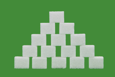 sugar cubes which are places as a pyramidの写真素材