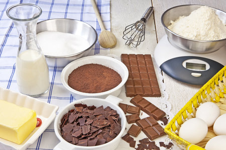 ingredients for chocolate muffins