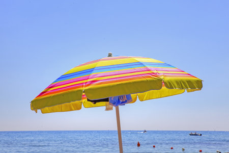 a parasol in the sun of Italyの写真素材