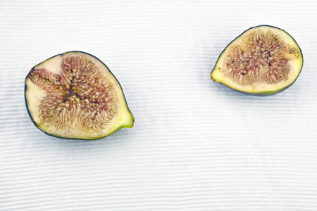 two fig halves cut