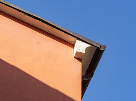 Urban architecture, detail of the building cover and eaves