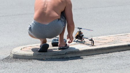 early experiences of flying radio-controlled outdoorの写真素材