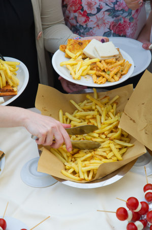 french fries ready to eatの写真素材